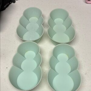 Set of Snowman Silicone Baking Molds